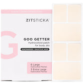 ZitSticka Goo Getter patch on skin, moisture drawing for zits