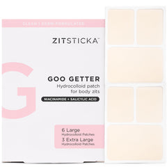 ZitSticka Goo Getter patch on skin, moisture drawing for zits
