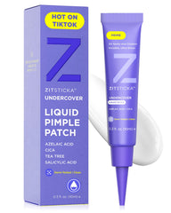ZitSticka Liquid Patch application close-up with invisible shield for blemish under makeup