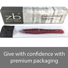 Zizzili Basics ergonomic 3.5-inch tweezer offers secure grip during everyday use.