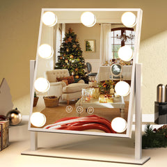 ZL ZELing vanity mirror with lights front view showing three color modes for makeup