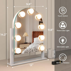 ZL ZELing makeup mirror lights side view highlighting a sturdy metal frame for daily use