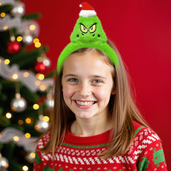 ZLIXING Grinch headband elastic-fit design for one-size convenience.