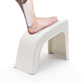 ZLMHYYM shower foot rest white top view shows ergonomic design for shaving