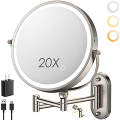 ZLOKLA 9-inch mirror front view with dimmable light for precise makeup