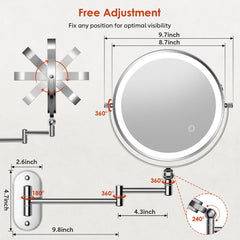 ZLOKLA 1X magnification face view for full-face observation and makeup checks.