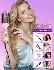 ZM ZHEMEI 1300W hair dryer brush side view for comfortable styling
