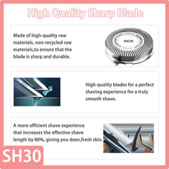 Zoasod SH30 replacement head supports wet and dry shaving with foam or in shower.