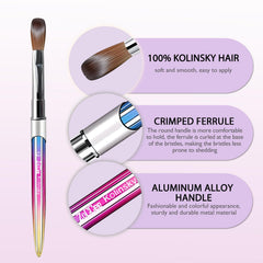 ZoCCee acrylic nail brush ferrule curls securely holding bristles for longevity.