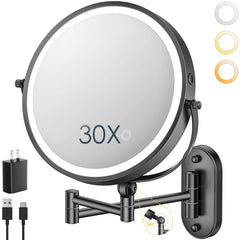 ZLOKLA 9-inch wall-mounted makeup mirror with space-saving design for daily routines.