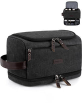 ZOMFELT toiletry bag top view shows organized compartments for quick access