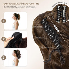 ZQIAN BEAUTY black ponytail extension delivers natural-looking fibers and bounce