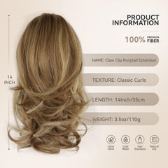 ZQIAN BEAUTY light brown with beige highlights ponytail, natural blend for subtle highlight