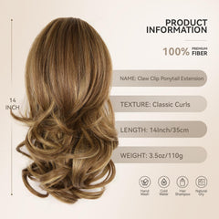 ZQIAN BEAUTY soft wavy ponytail close-up showing natural texture