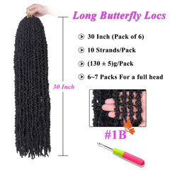 ZRQ butterfly locs 6 packs on display—pre-looped, quick installation.