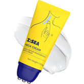 Z:SEA neck-roller application close-up shows targeted massage for smoother neck skin.