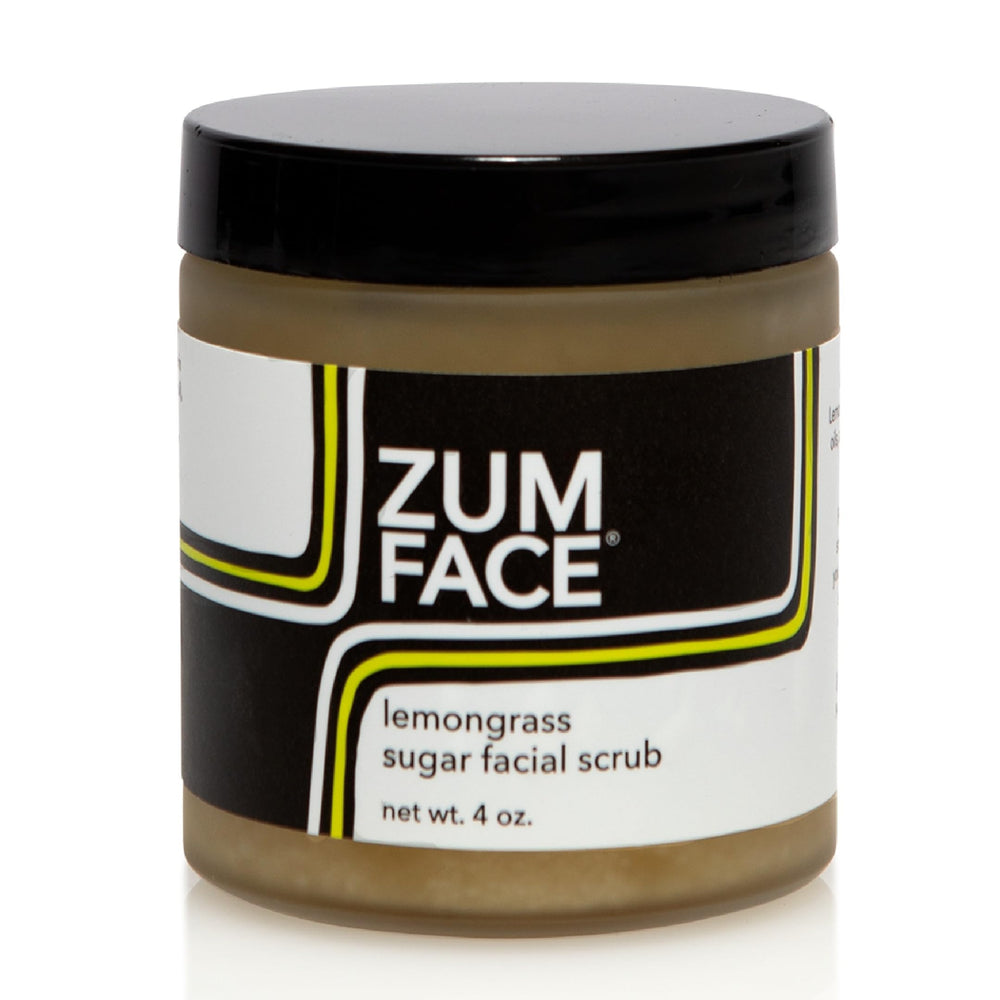 Zum Face Sugar Scrub jar showing gentle exfoliation for smoother skin