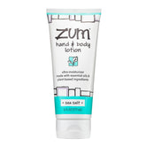 Zum Hand & Body Lotion Sea Salt bottle provides daily hydration for dry skin.