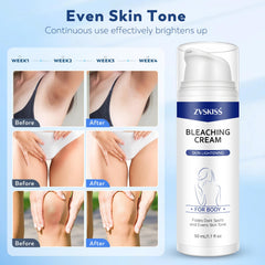 ZVSKISS cream applied to bikini line for smoother tone