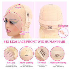 ZyBeidi 613 lace-front wig baby hair detail for natural edges.