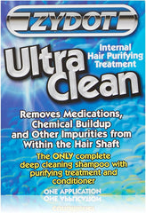 Zydot Ultra Clean Purifier jar shows deep cleansing action to dissolve chemicals inside hair shaft.