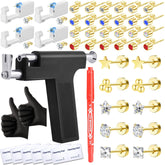 Zygc 58-piece ear piercing kit for home use, convenient and hygienic setup.