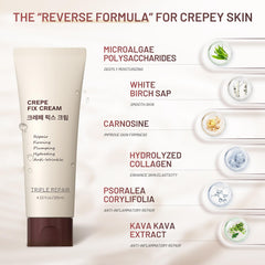 ZZILME Crepe Fix Cream application shot illustrating easy massage for firmer skin