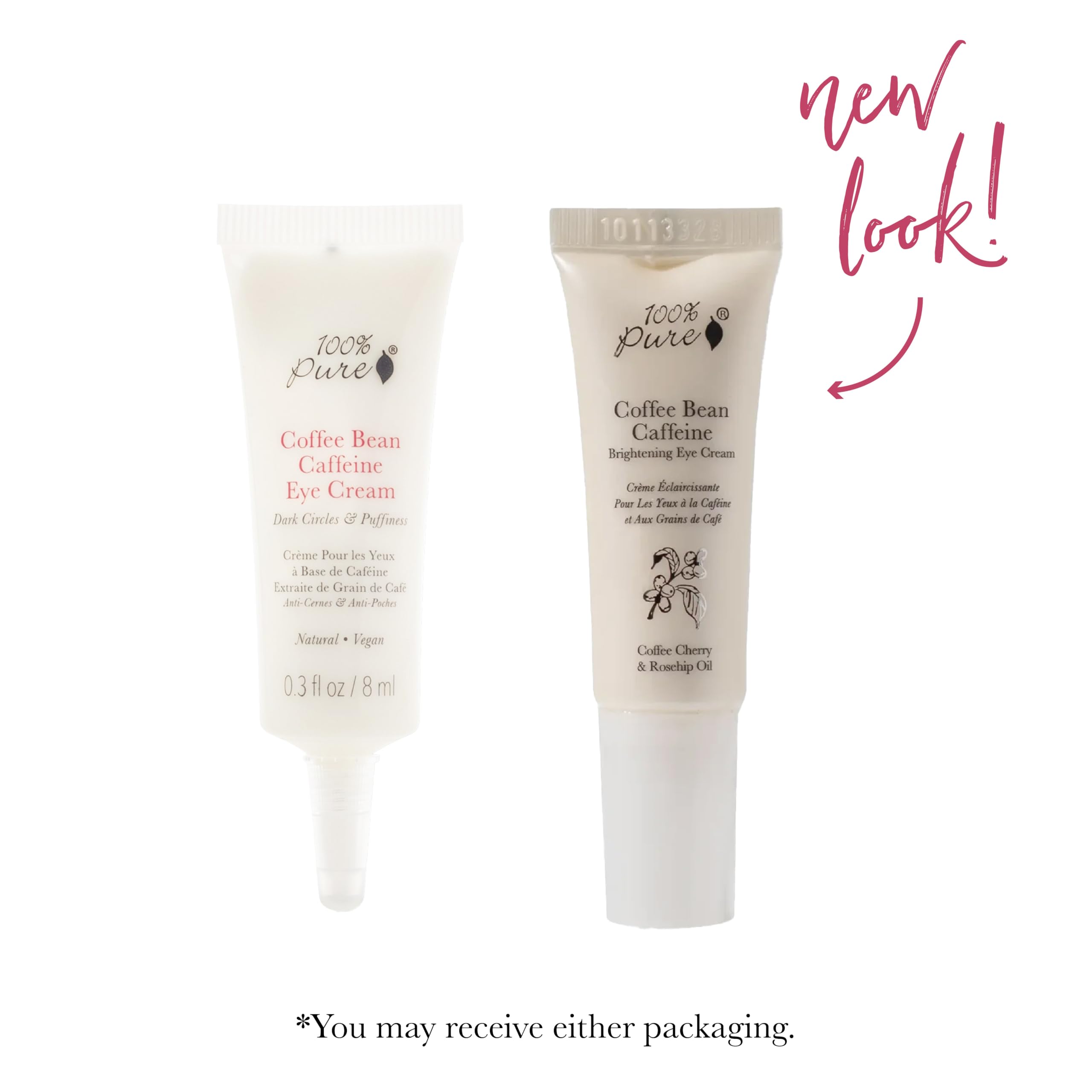 100% PURE green tea rose hip vitamin E ingredients bottle highlighting antioxidant-rich formula.