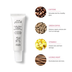 100% PURE coffee bean eye cream close-up moisturizing eye area