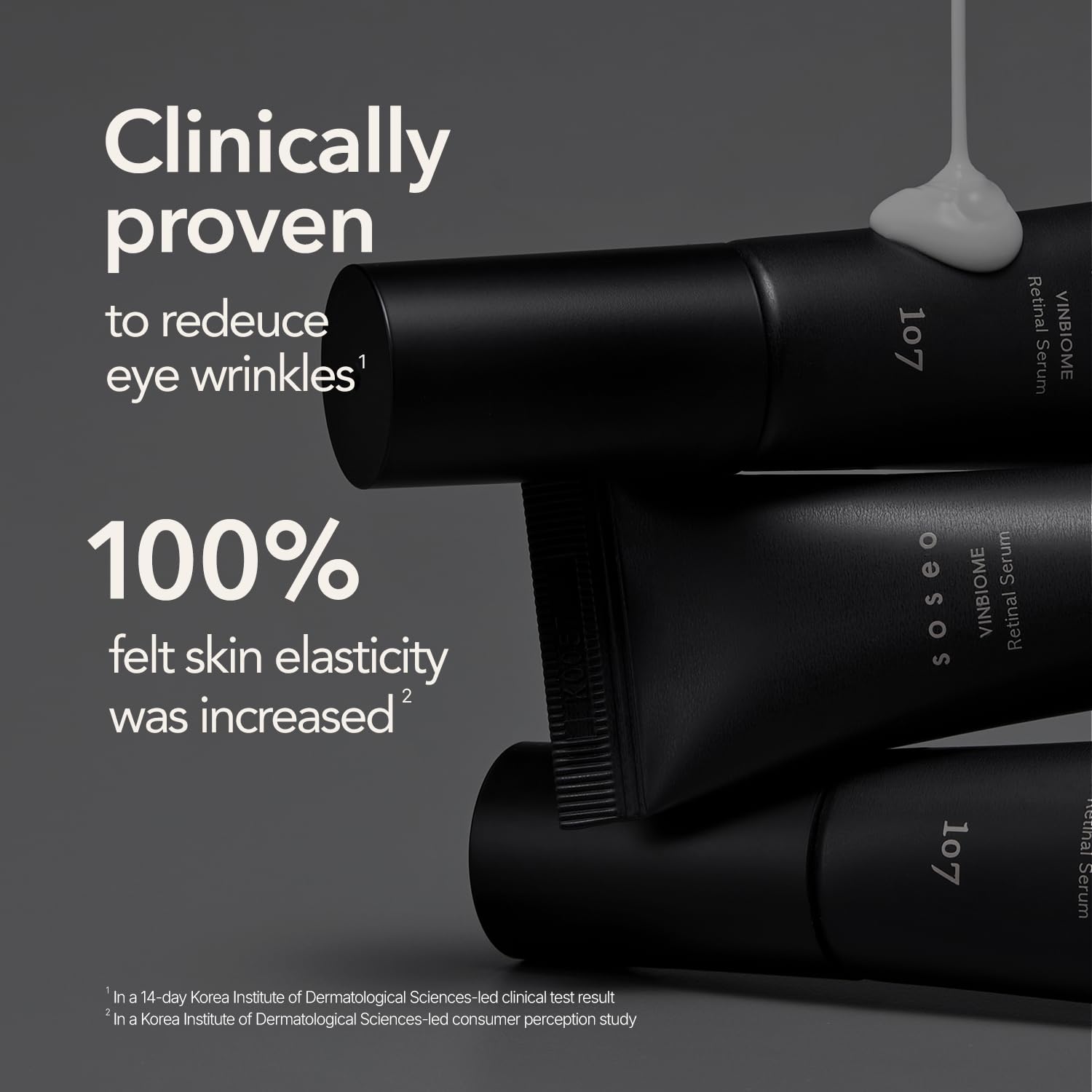 107 VINBIOME Retinal Serum ingredients graphic highlights VinBiome complex.