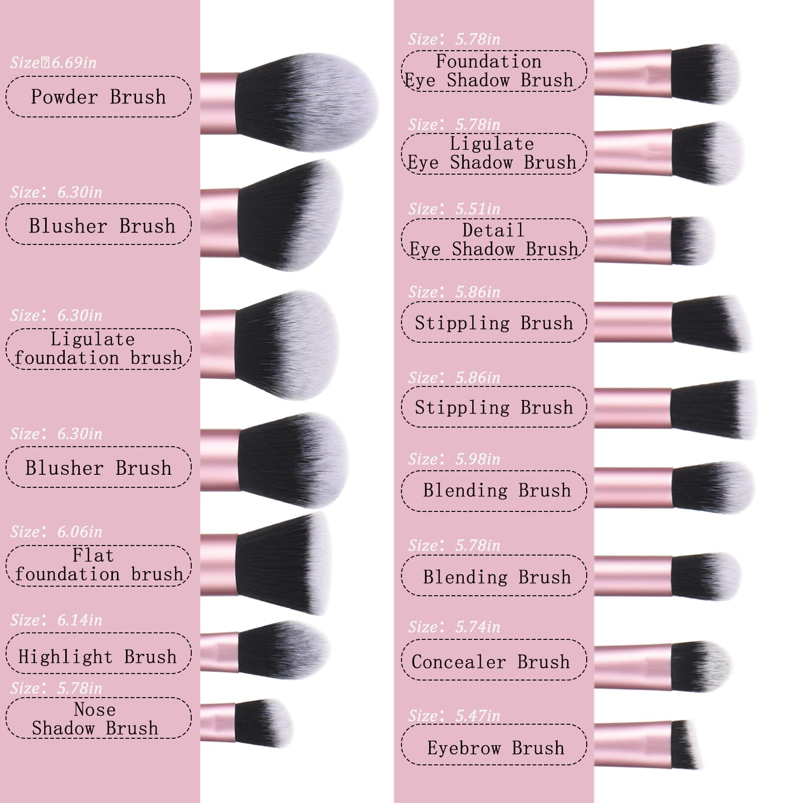 111 makeup brushes soft synthetic bristles gentle on skin and easy to clean