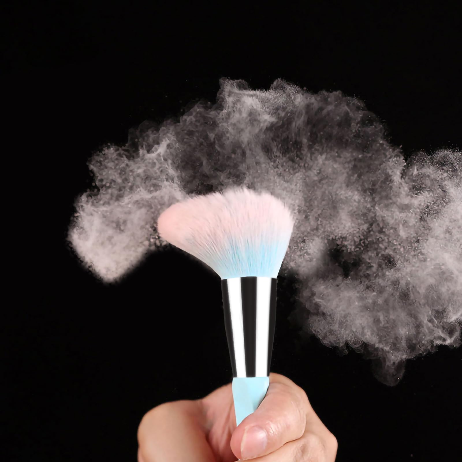 111 pink blue gradient powder blush brush for seamless blending