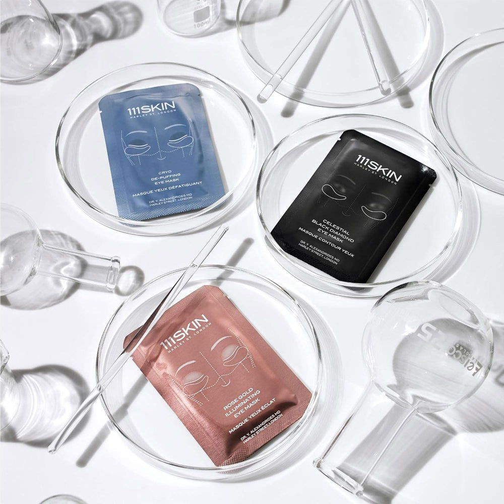 111SKIN Black Diamond Eye Mask 8-pair box highlights value for routine use