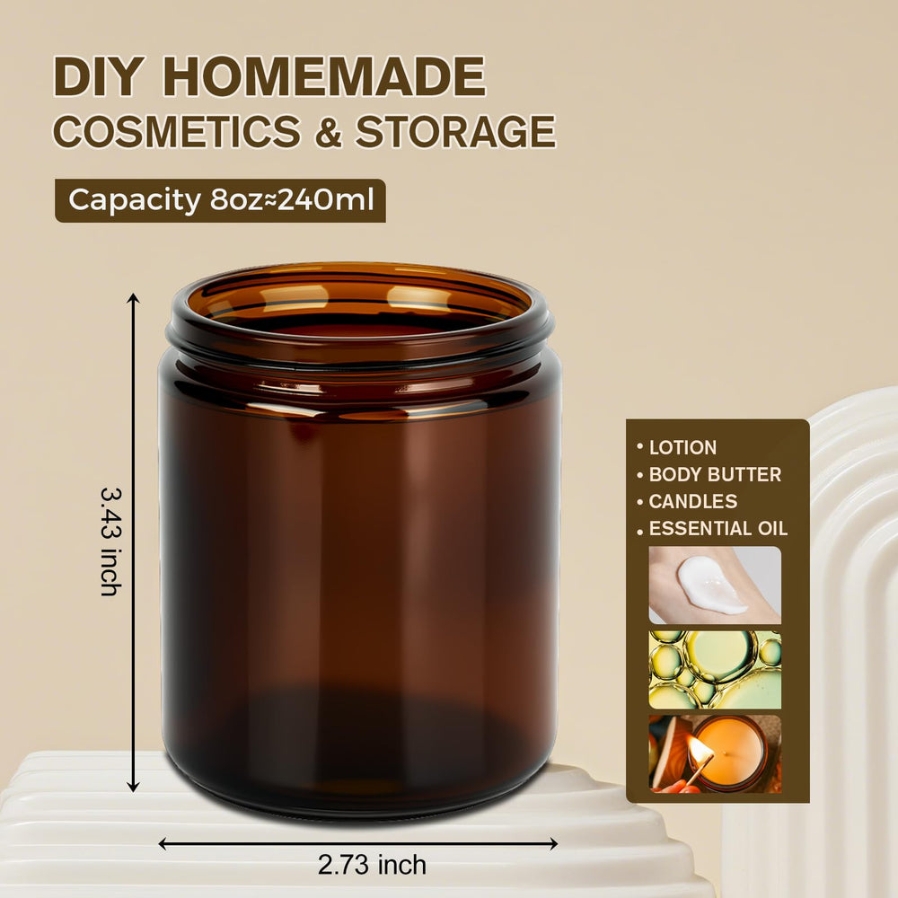 11 Hoa Kinh 8oz amber glass jar ideal for DIY candle making.