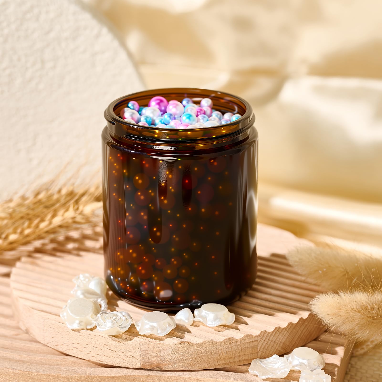 11 Hoa Kinh compact 8oz amber jar fits in cabinets.