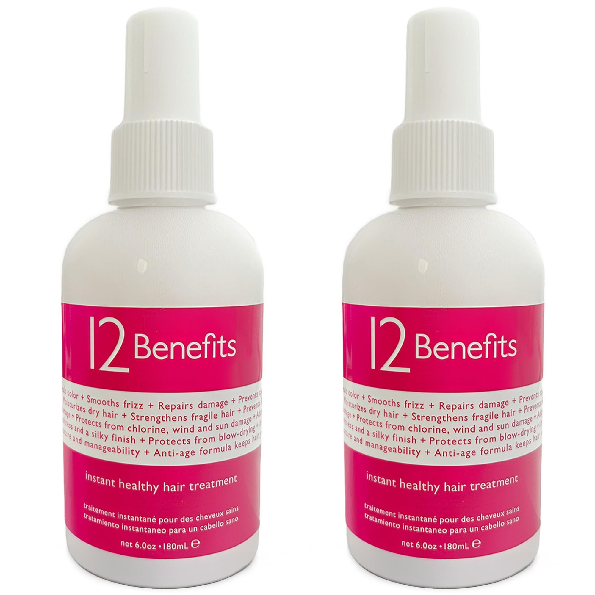 12 Benefits Instant Healthy Hair Treatment bottle-front — instant shine and frizz control.