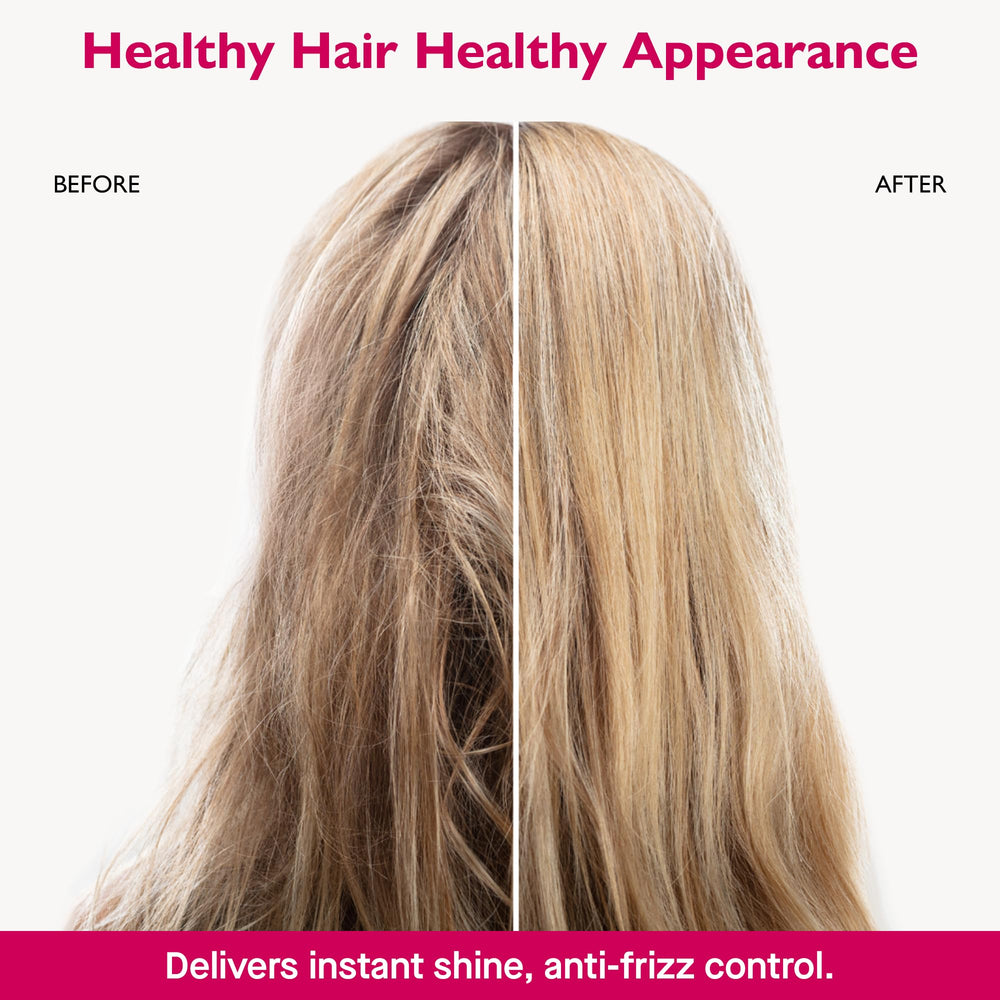12 Benefits leave-in conditioner hands-dispense shows misting before styling for heat protection.
