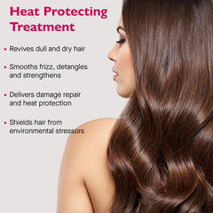 12 Benefits Leave-In Conditioner spray-dispense nozzle — detangles and heat-protects during styling.