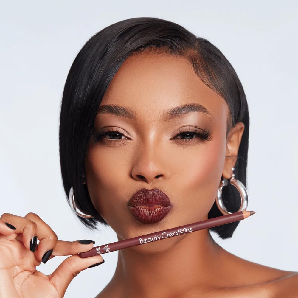 12 Colors Wooden Lip Liner Set color swatches on skin show rich shade variety.