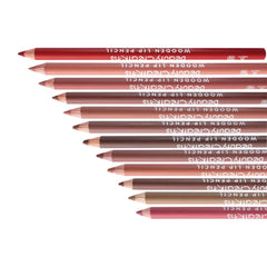 12 Colors Wooden Lip Liner Set long-wearing soft matte pigment demonstrates durable color.