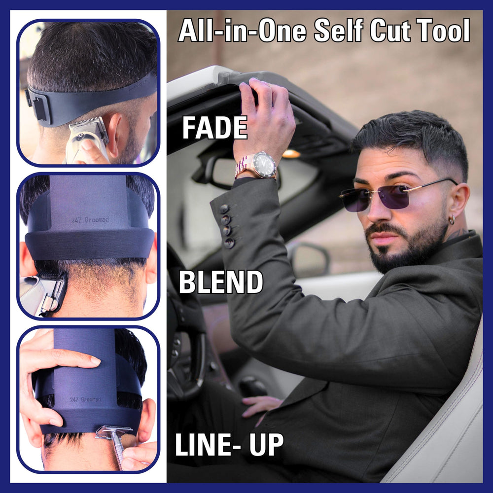 247 Groomed self-cut kit stable neckline tool stays put during cuts.