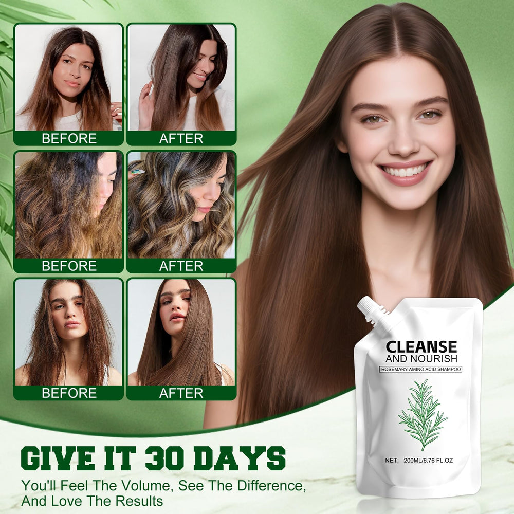 2Pack Rosemary Amino Acid Shampoo pour demonstrates easy application and rich lather.
