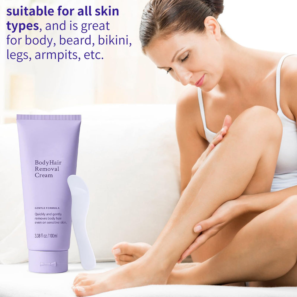2pcs gentle body hair removal cream legs-use demonstrates application on legs
