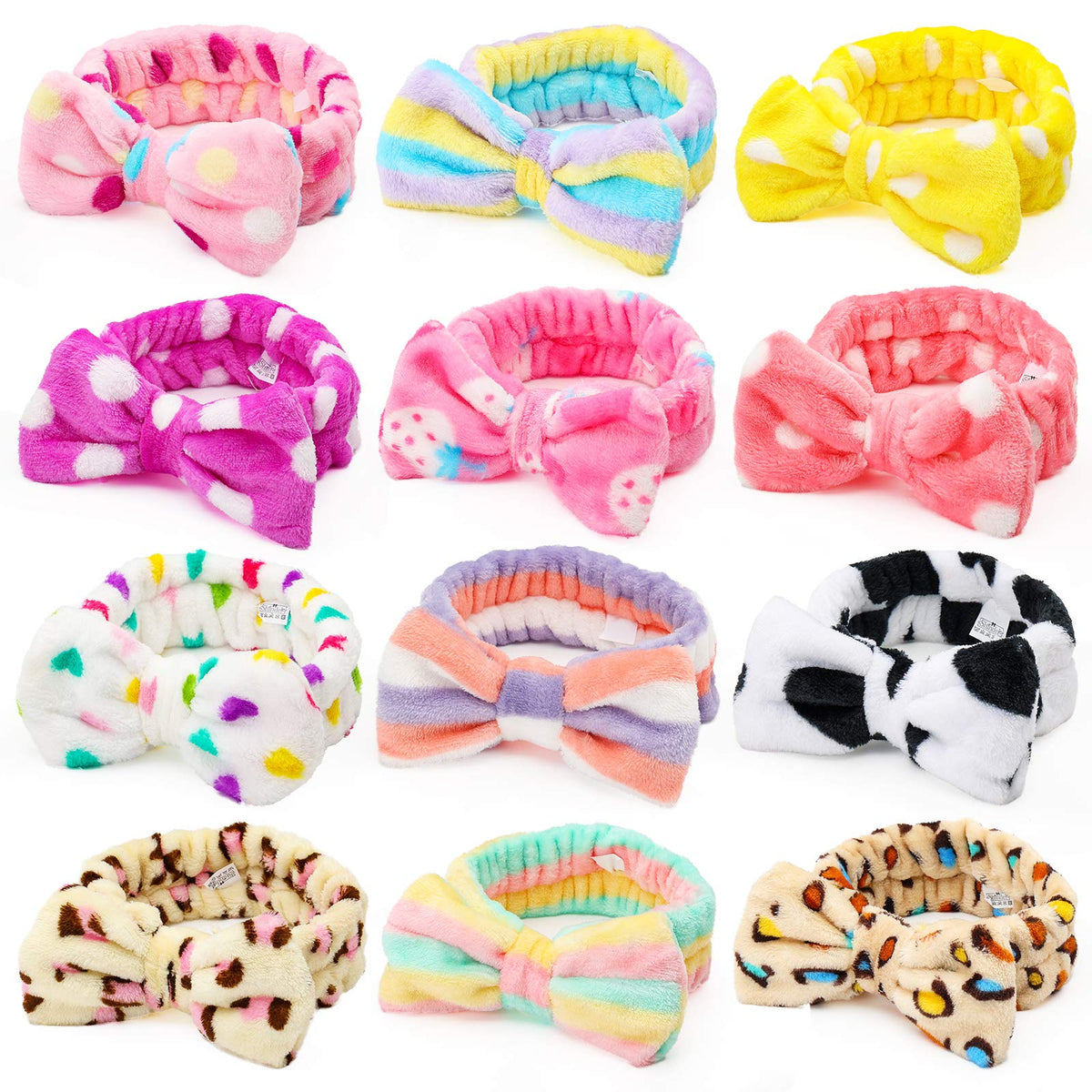 3 otters 12pack spa headband set keeps hair away during facial cleansing and makeup