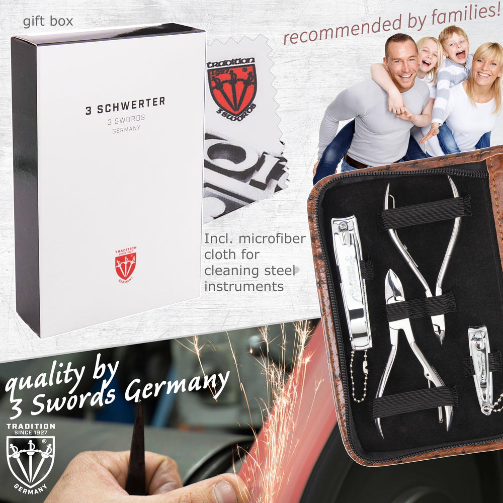 3 Swords Germany manicure pedicure set gift-box-ready presentation for gifting.