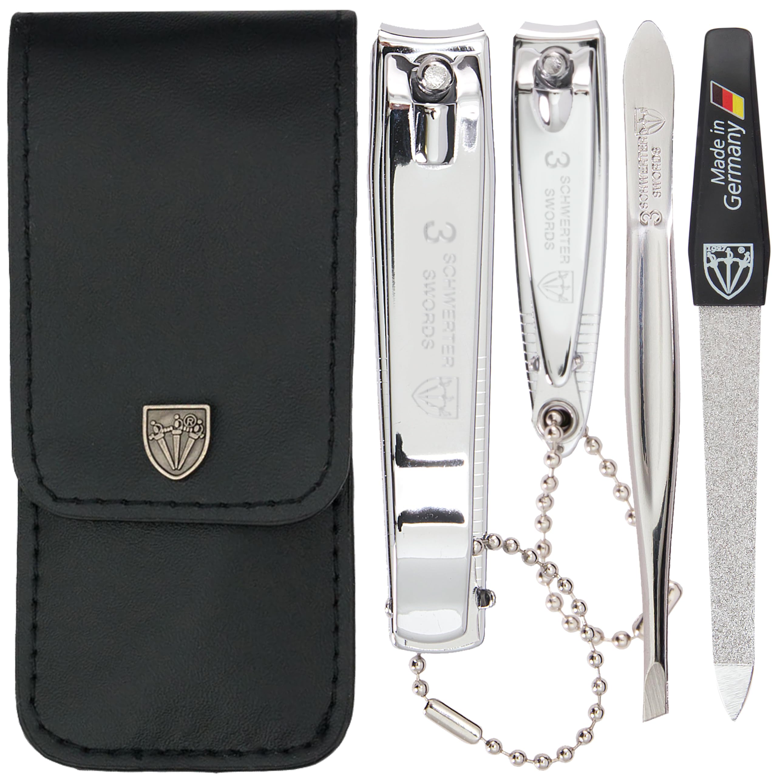 3 Swords Germany manicure-pedicure set tweezers for precise on-the-go grooming.