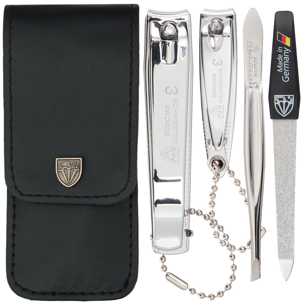 3 Swords Germany manicure-pedicure set tweezers for precise on-the-go grooming.