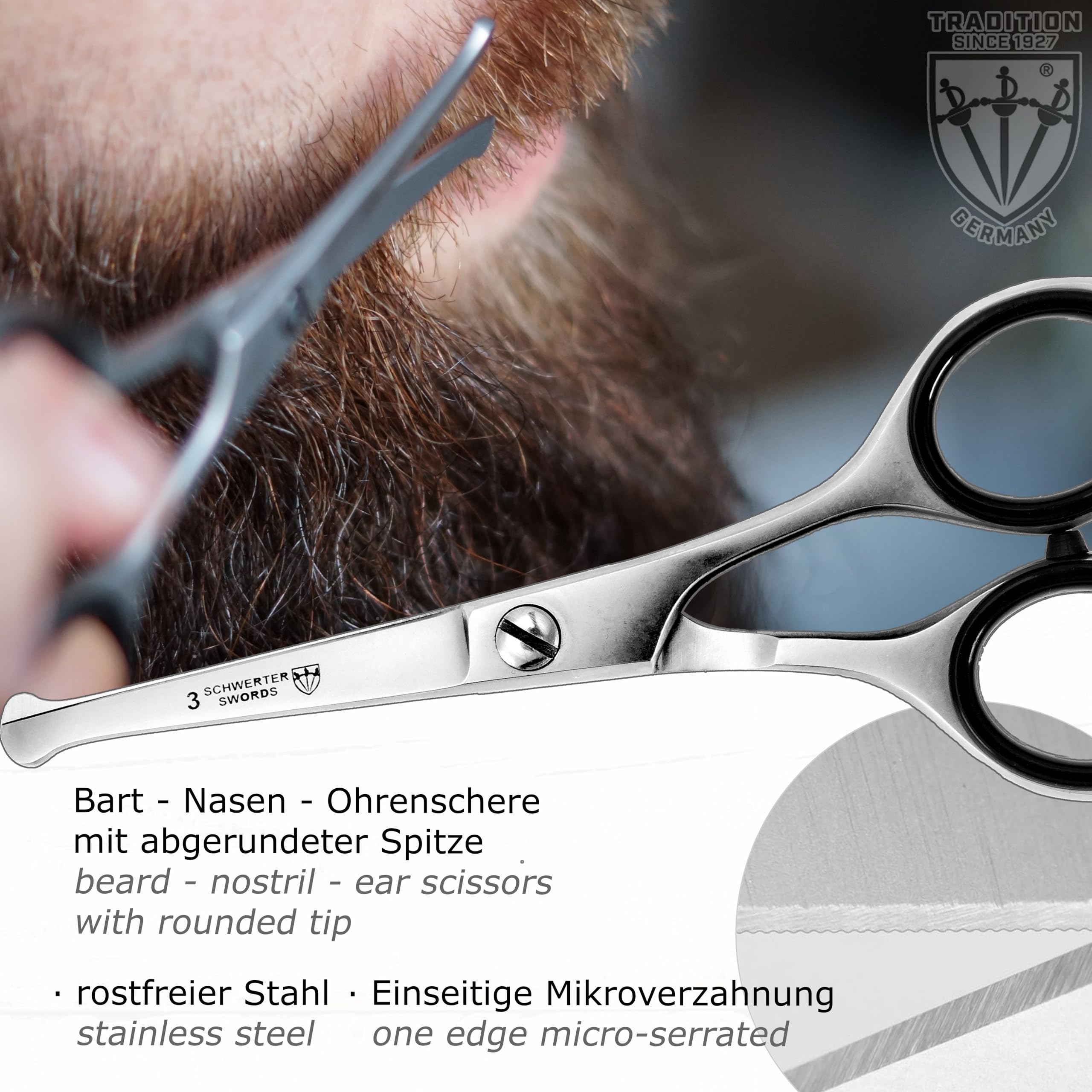 3 Swords Germany MEN'S KIT nose/ear scissors for safe trimming