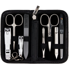 3 Swords Germany nail care kit front view showing premium tools for home manicure.