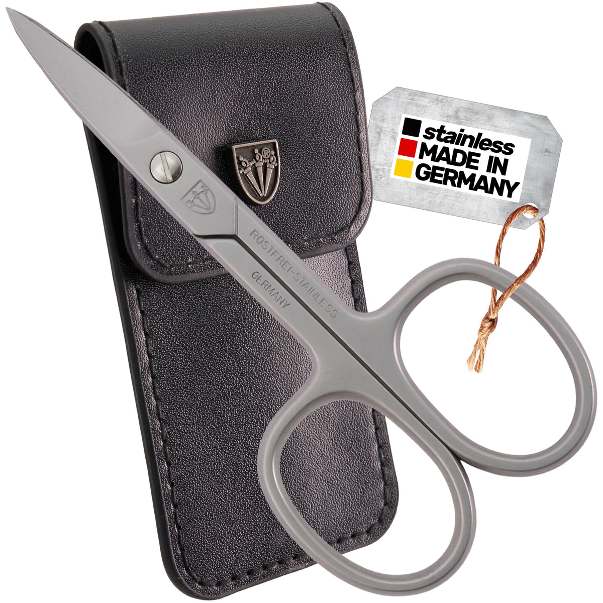 3 Swords Germany nail scissors in case for portable precise grooming.